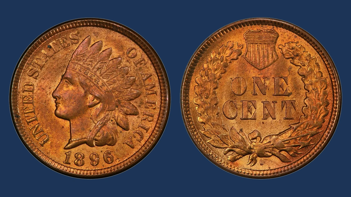 1896 Indian Head Penny: Repunched Date