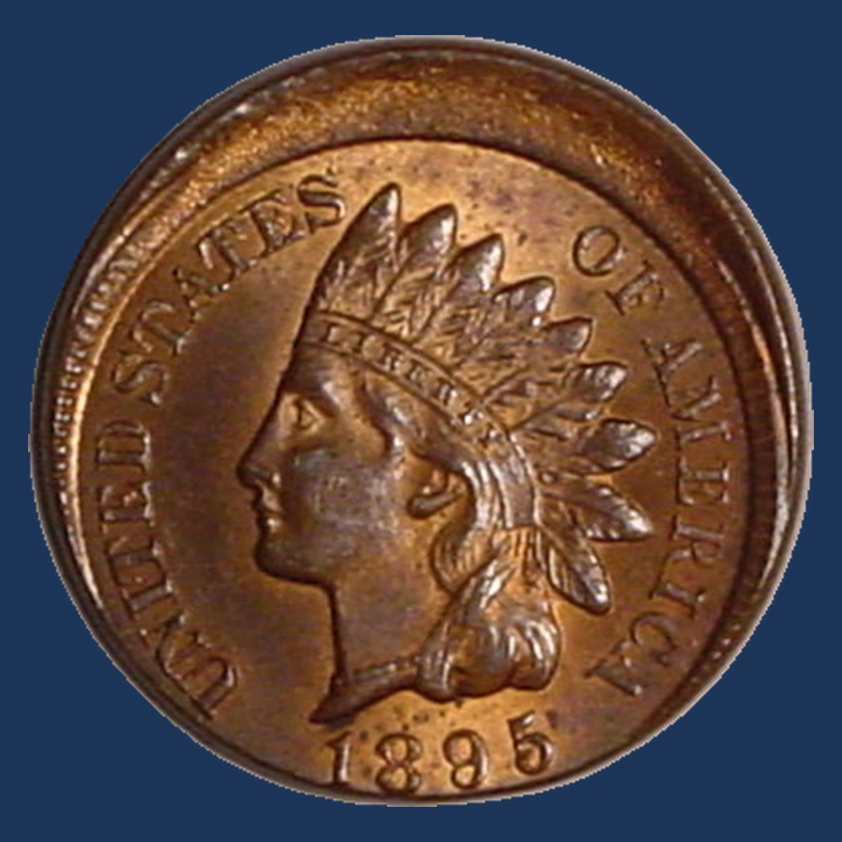 1895 Indian Cent: off-center strike
