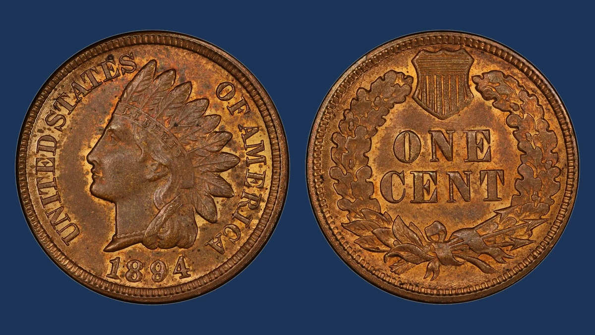 1894 Indian Head Penny: Repunched Date