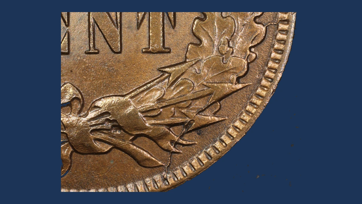 1893 Indian Head Penny: Die Crack