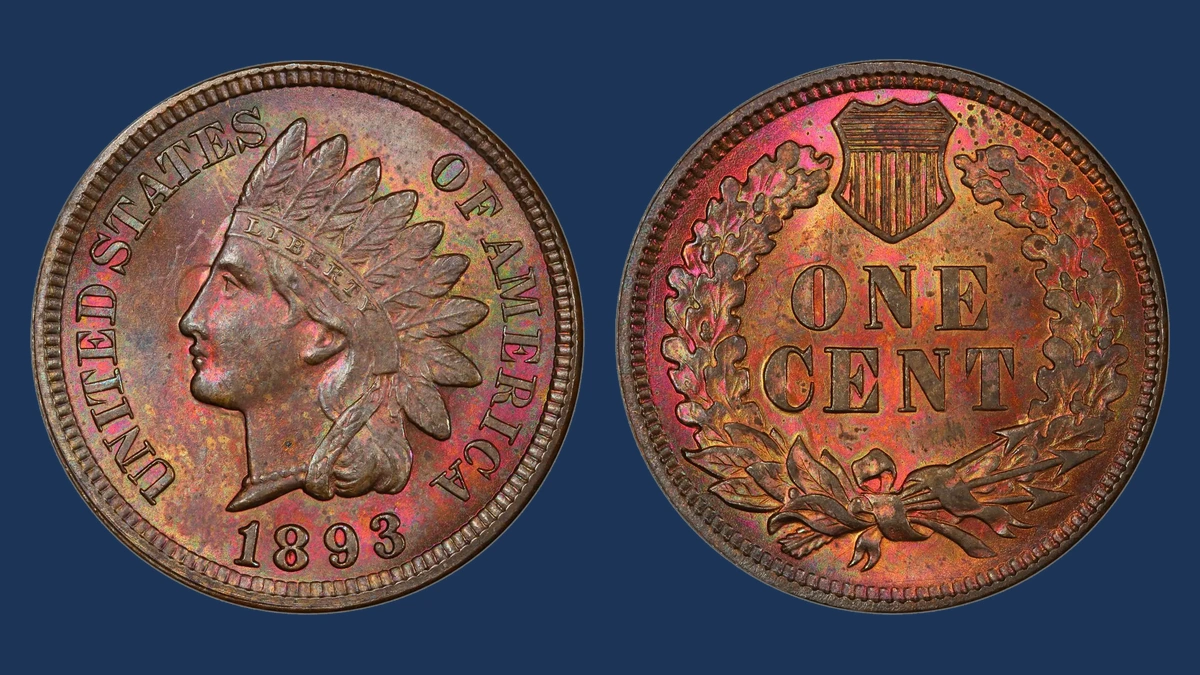 1893 Indian Head Penny: Repunched Date