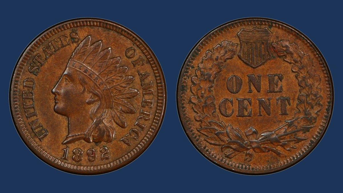 1892 Indian Head Penny: Repunched Date