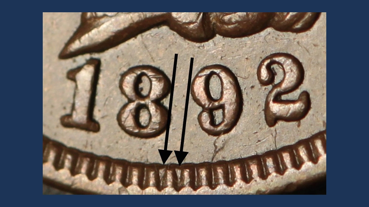 1892 Indian Head Penny: Misplaced Date