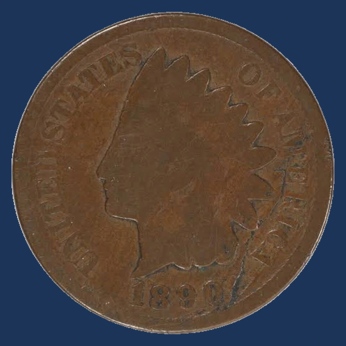 1890 Indian Cent: Lamination