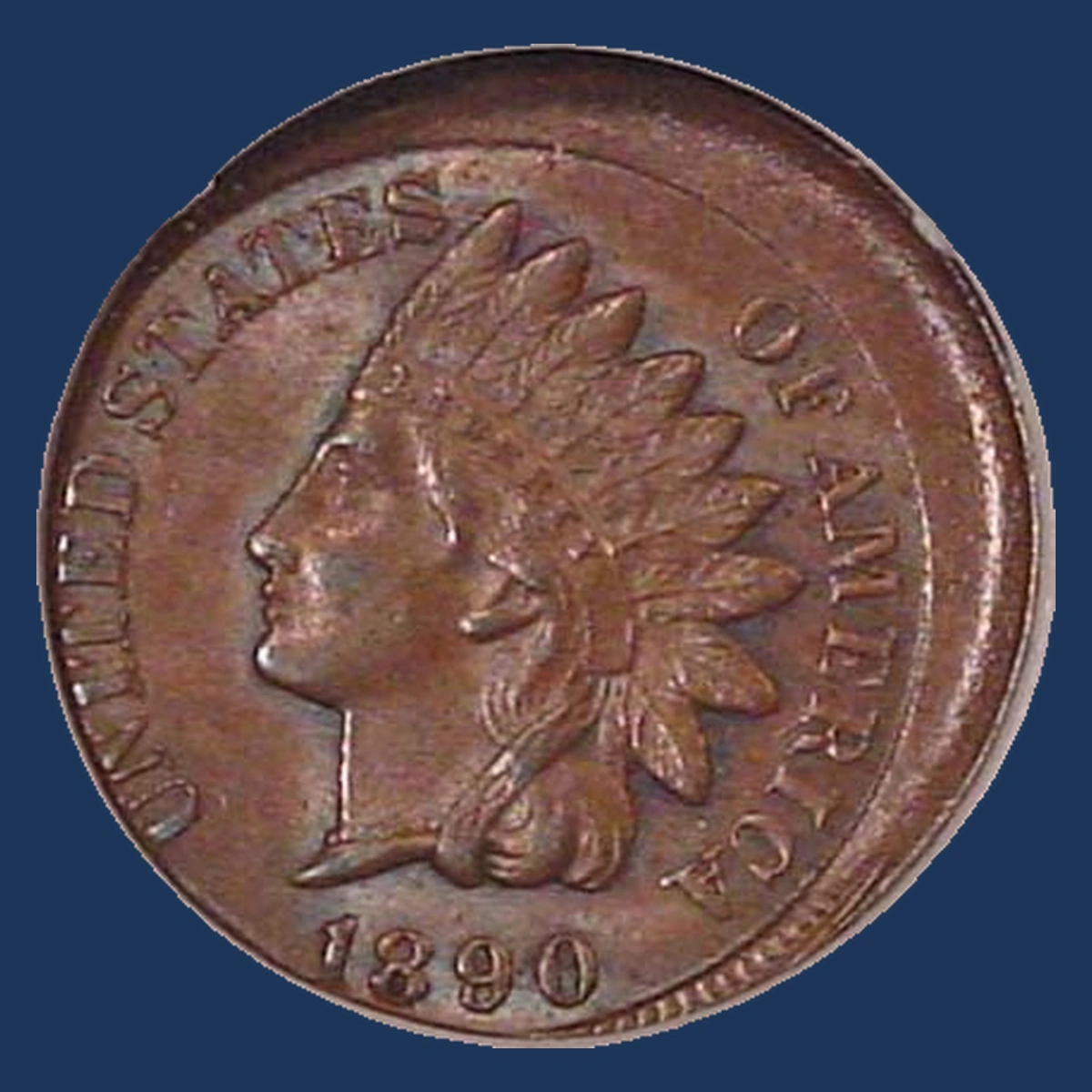 1890 Indian Cent: Off Center Strike