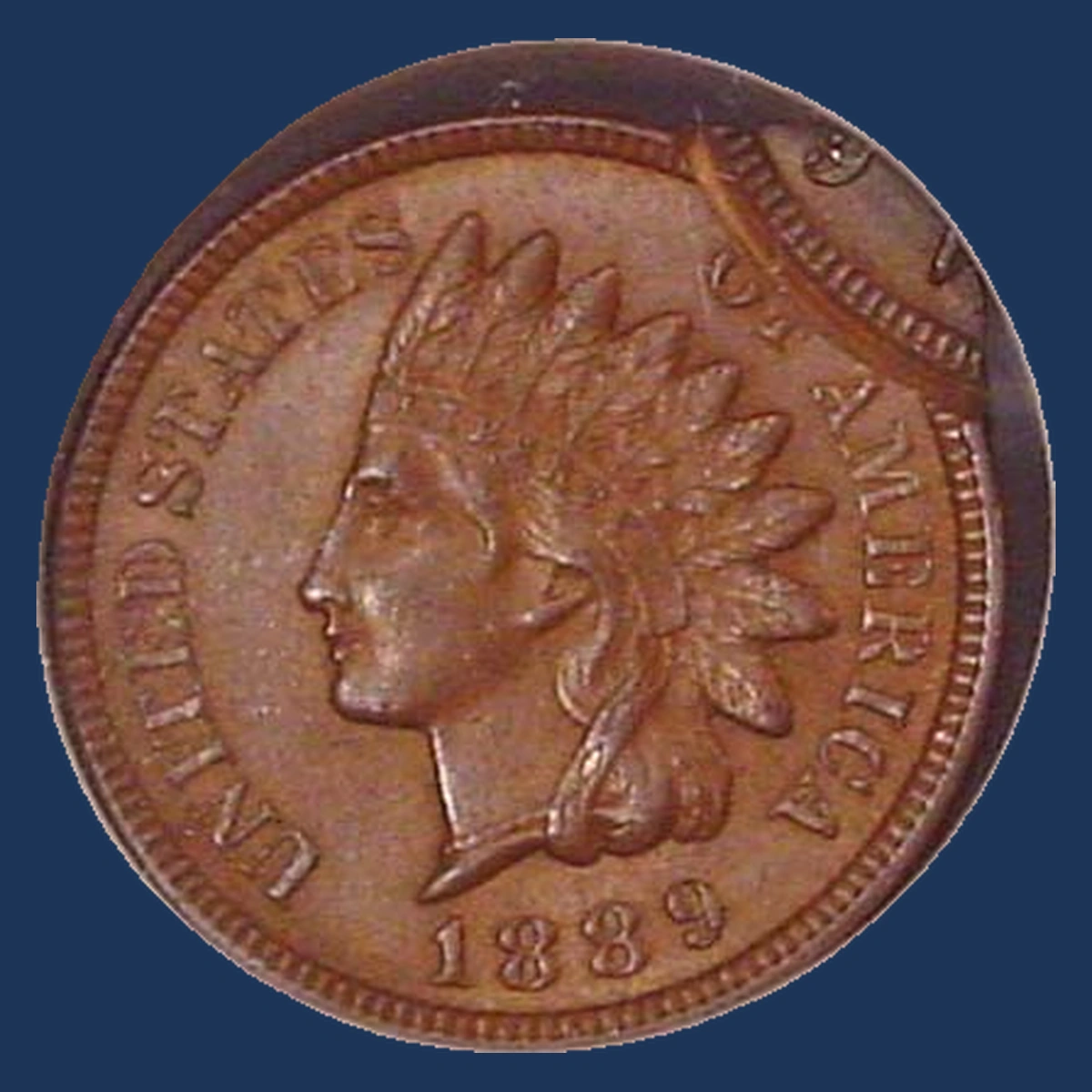 1889 Indian Head Penny: Off-Center Strike