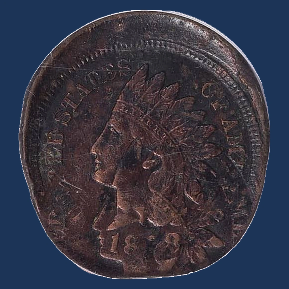 1888 Indian Cent: Off Center Strike