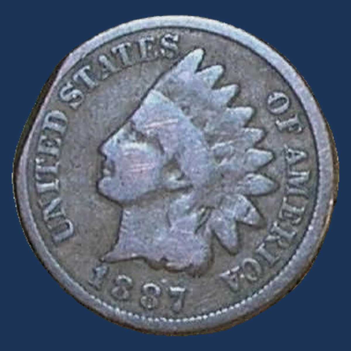 1887 Indian Cent: Clipped Planchet