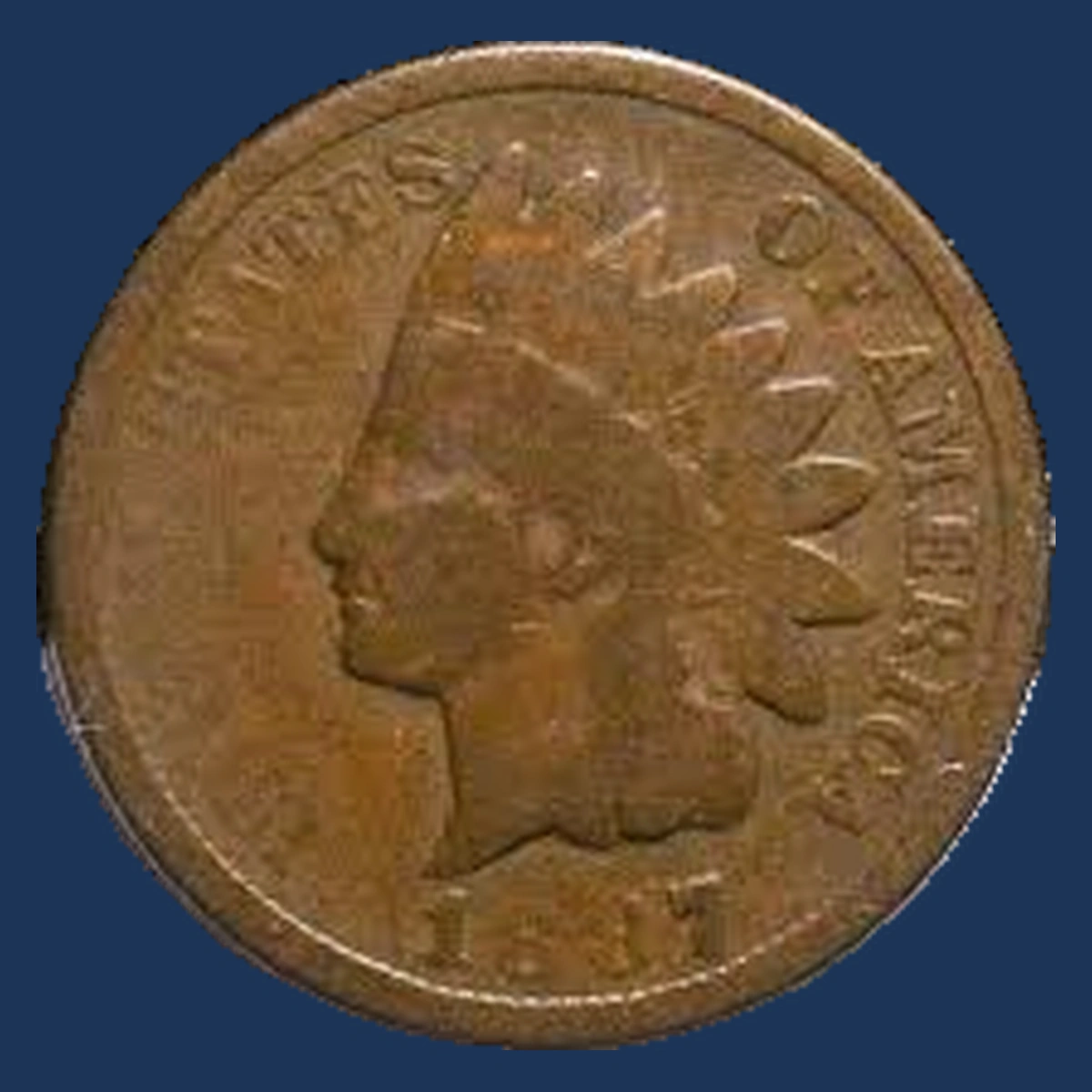 1887 Indian Cent: grease-filled design