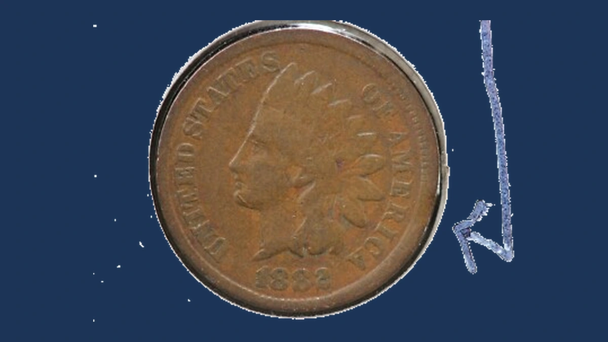 1882 Indian Cent: Clipped Planchet