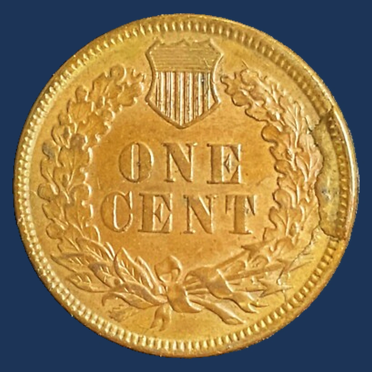 1882 Indian Head Penny: Die Break / Cud
