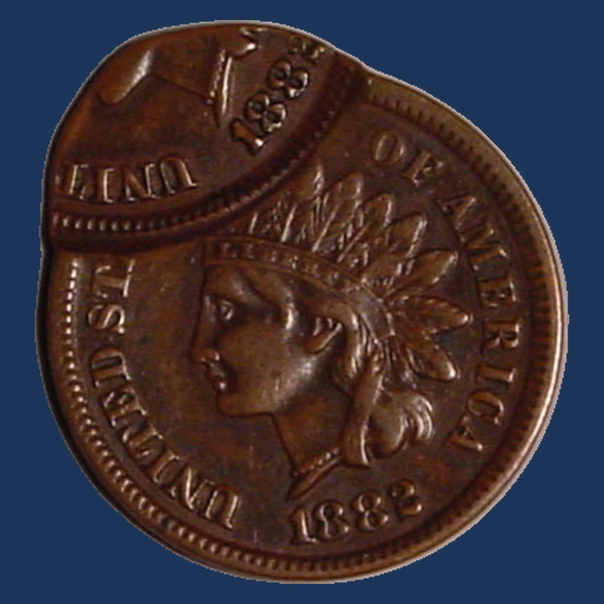 1882 Indian Cent: Off Center Strike