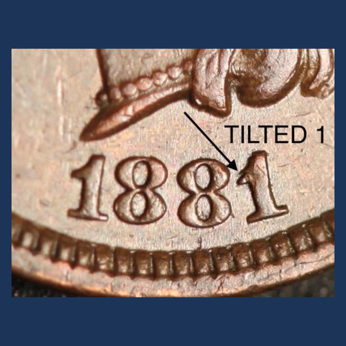 1881 Indian Head Penny: Repunched Date