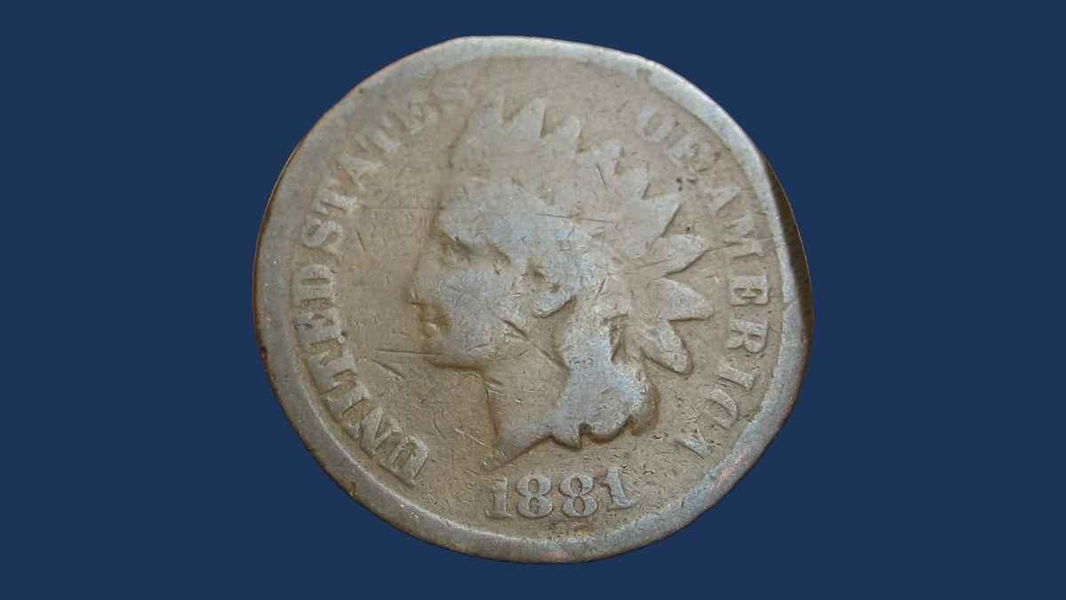 1881 Indian Cent: Clipped Planchet