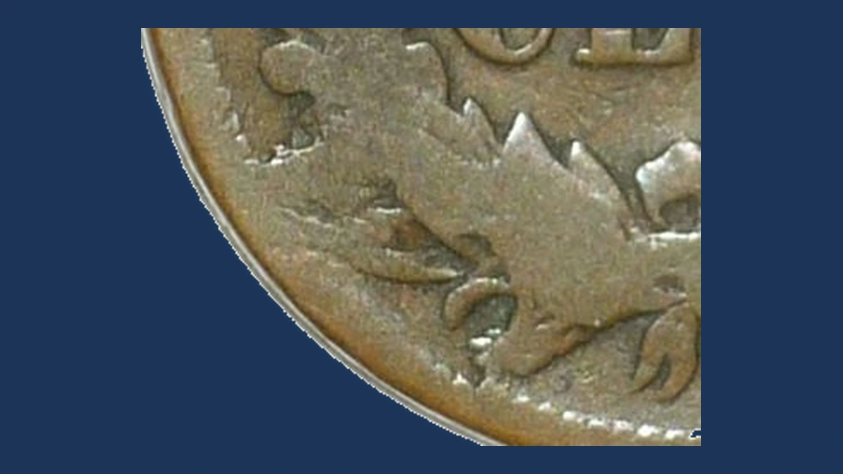 1878 Indian Head Penny: Die Break / Cud