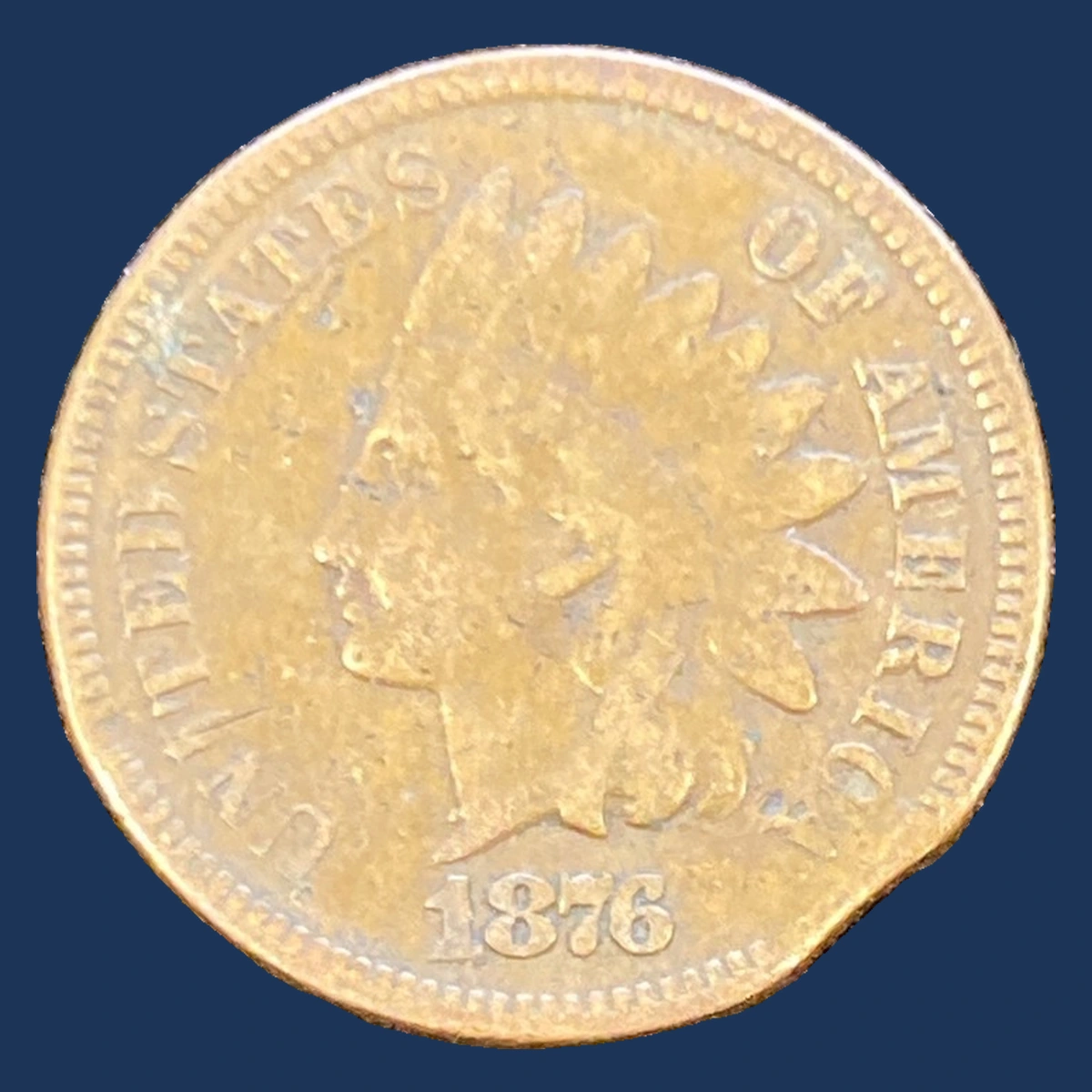 1876 Indian Cent: Clipped Planchet