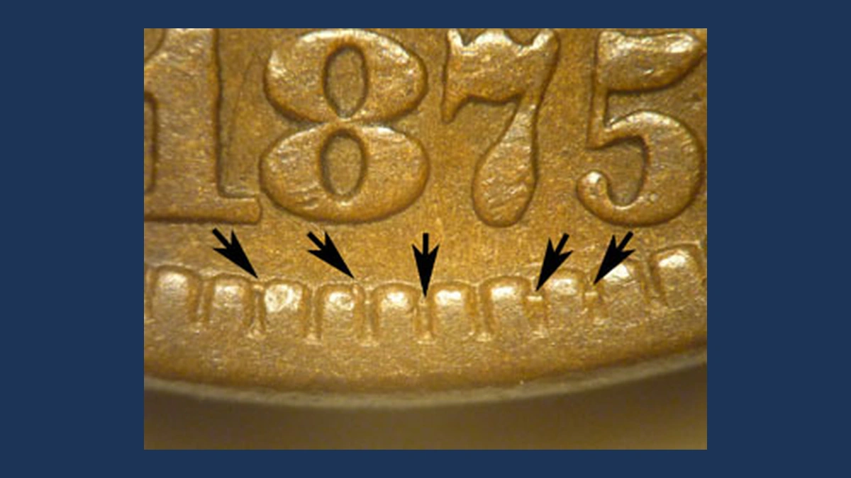 1875 Indian Head Penny: Misplaced Date
