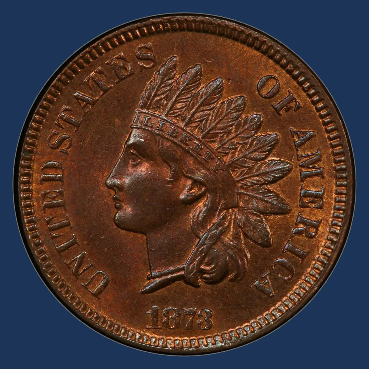 1873 Indian Head Penny: Doubled Die Obverse