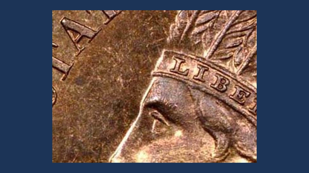 1873 Indian Cent: Overpolished Die