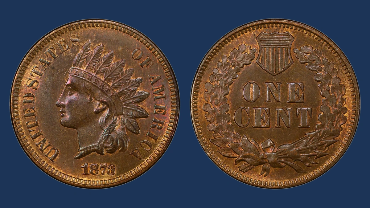 1873 Indian Head Penny: Repunched Date