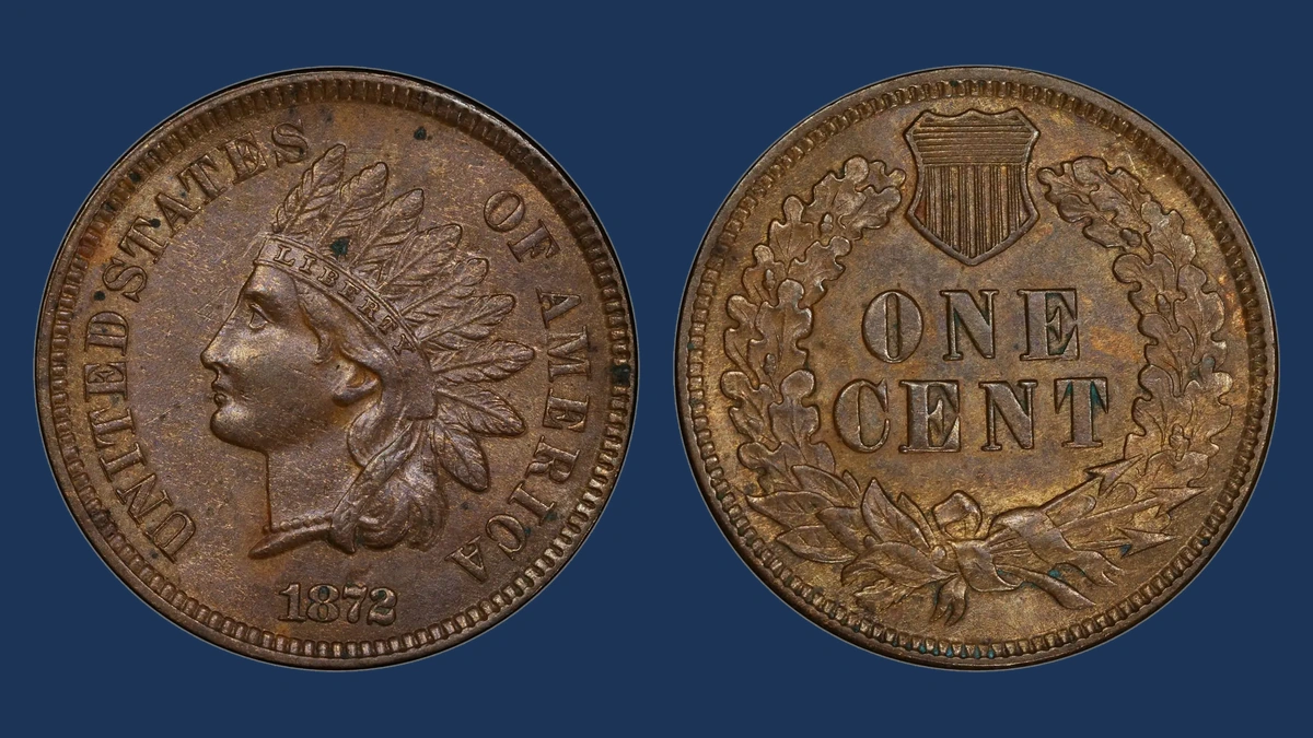 1872 Indian Head Penny: Repunched Date
