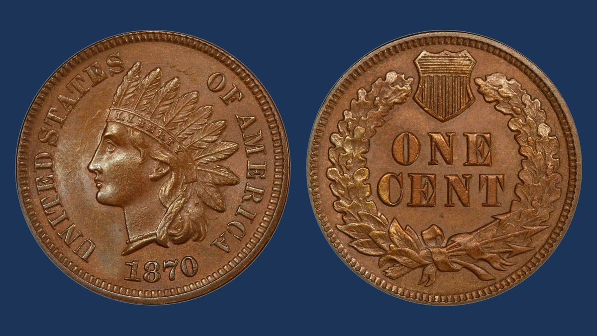 1870 Indian Head Penny: Repunched Date