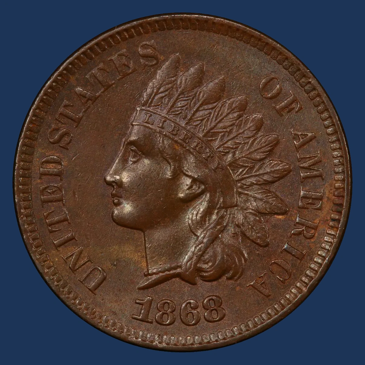 1868 Indian Head Penny: Doubled Die Obverse