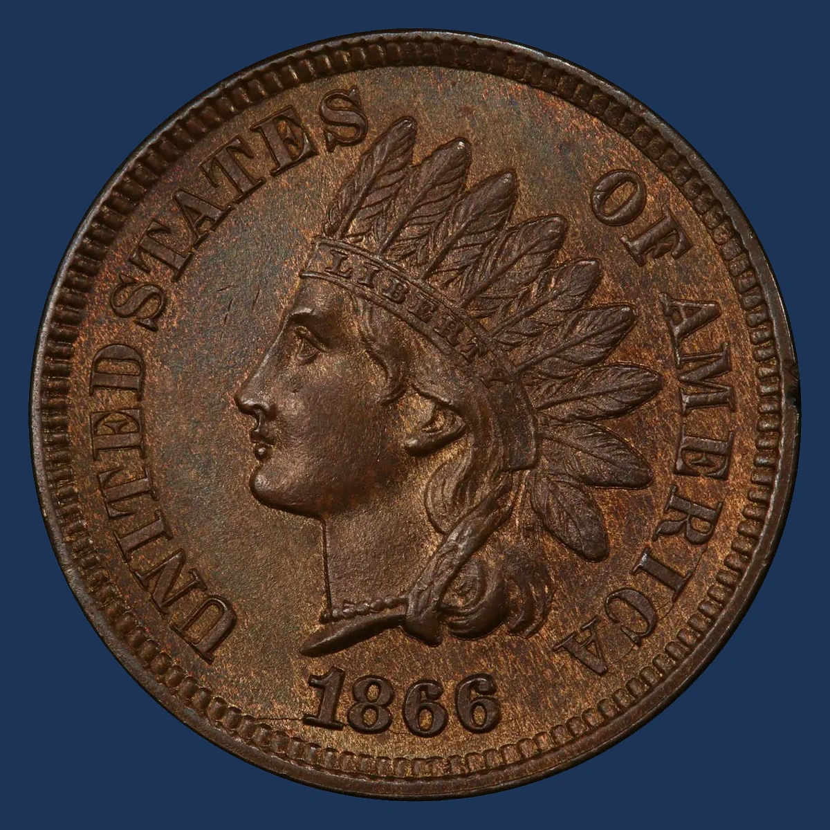 1866 Indian Head Penny: Doubled Die Obverse