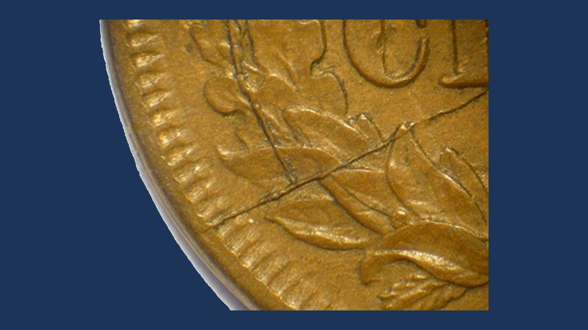 1865 Indian Head Penny: Die Crack