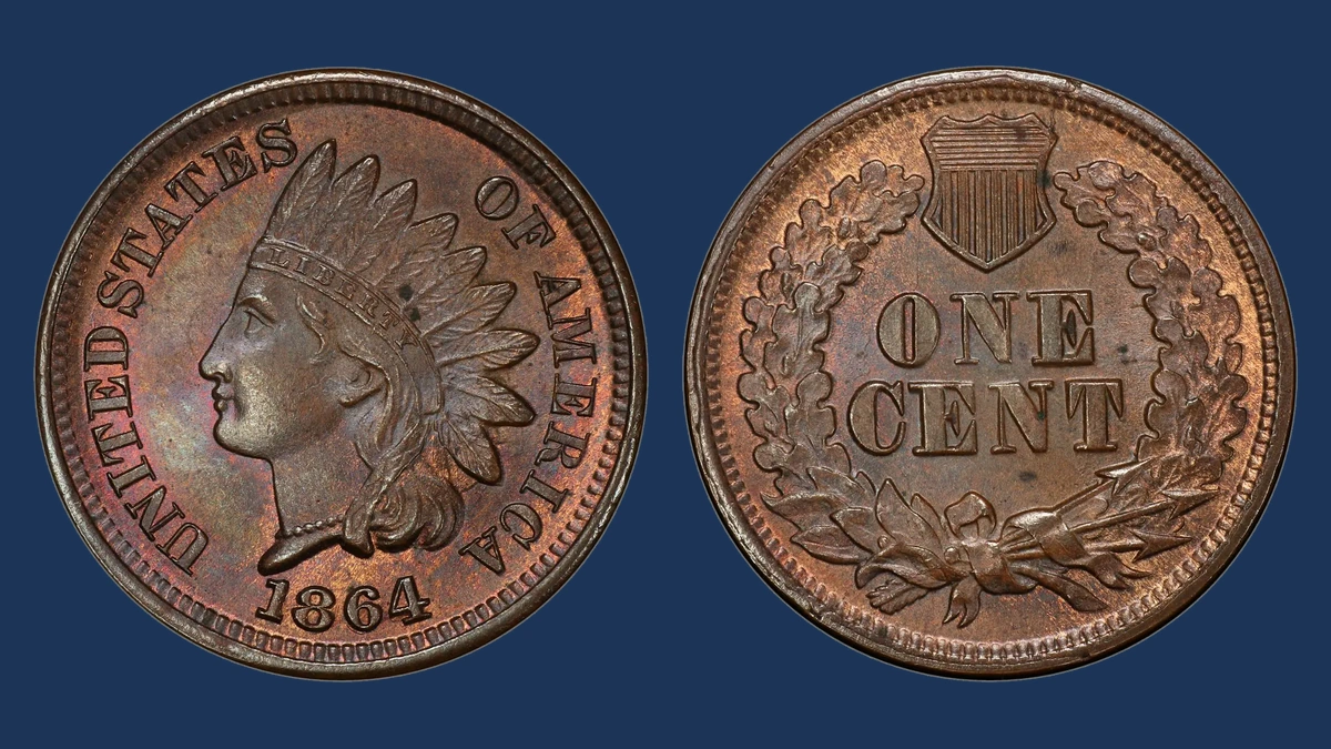 1864 Indian Head Penny: Repunched Date