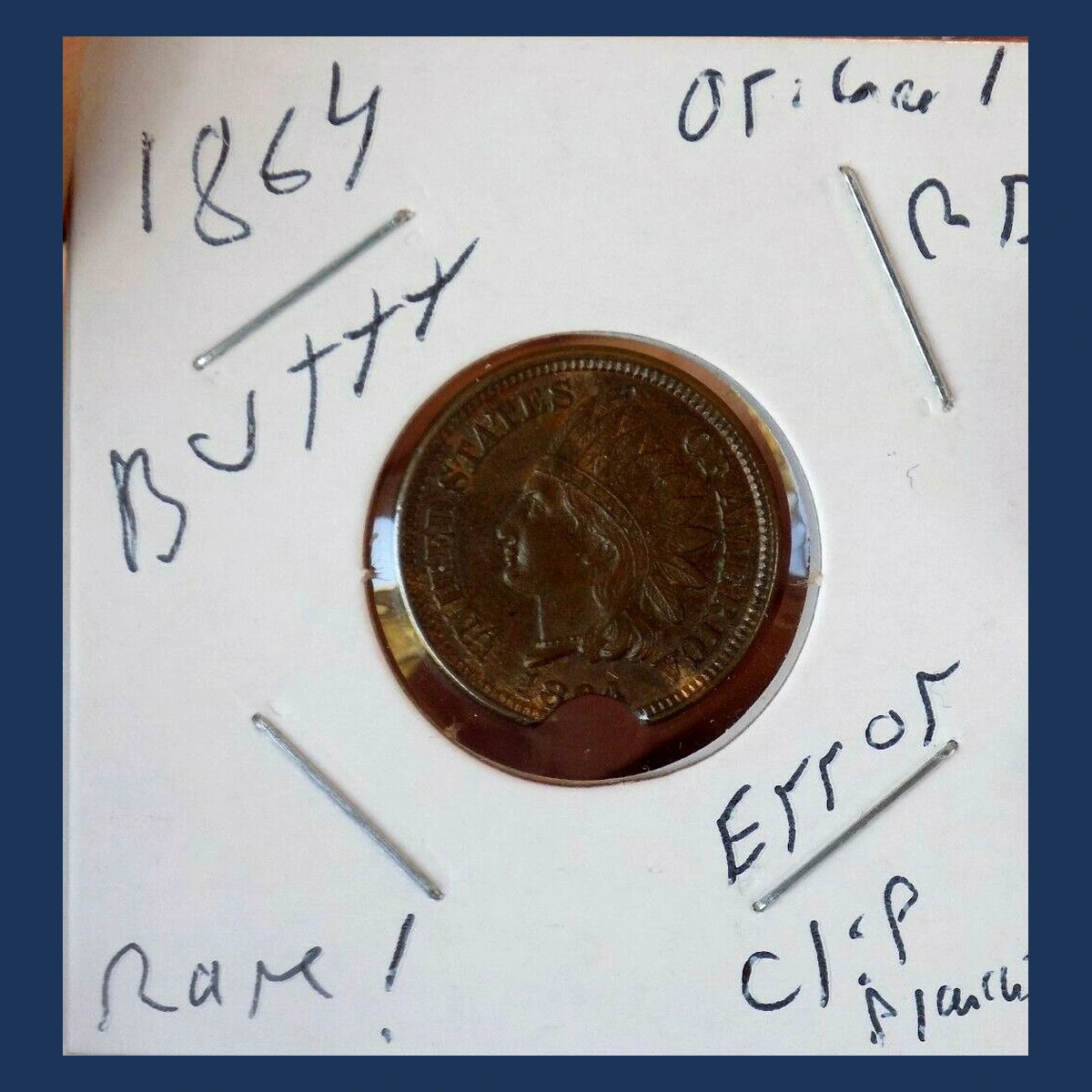 1864 Indian Head Penny: Clipped Planchet