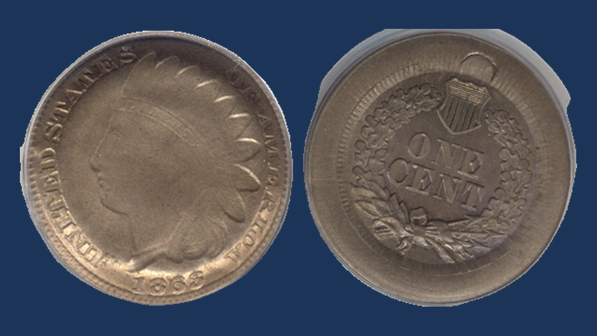 1863 Indian Head Penny: Die Cap / Capped-Die Strike