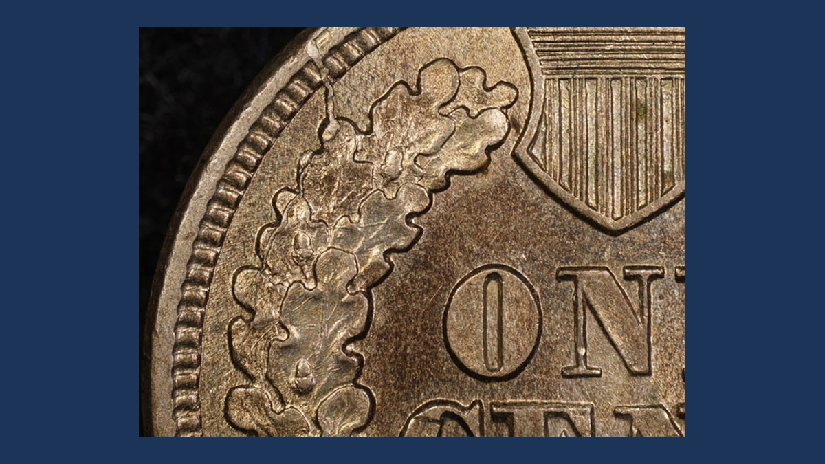 1863 Indian Head Penny: Die Crack