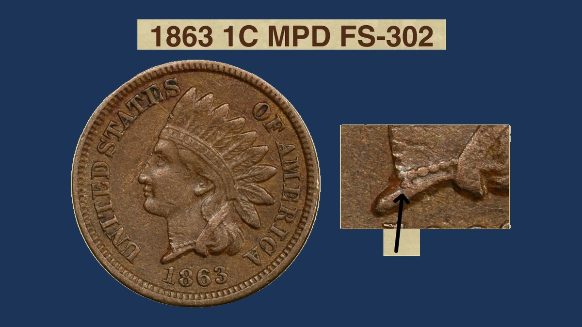 1863 Indian Head Penny: Misplaced Date