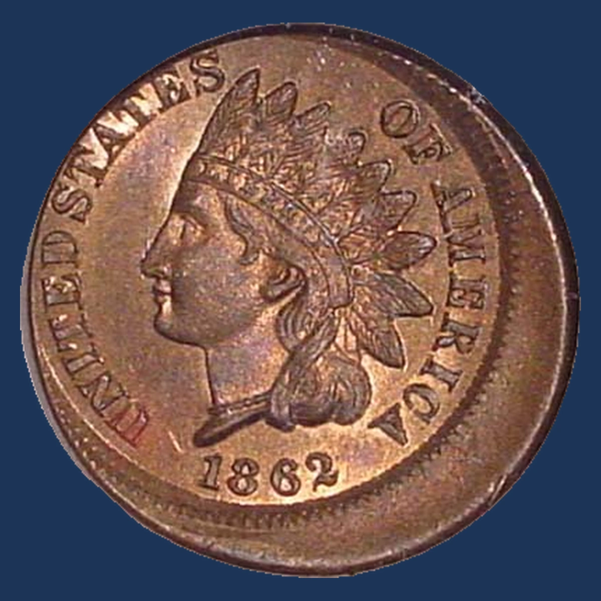 1862 Indian Cent: Off Center Strike