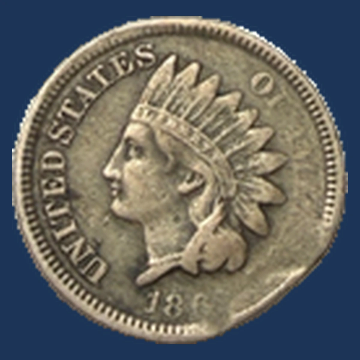1862 Indian Cent: Clipped Planchet
