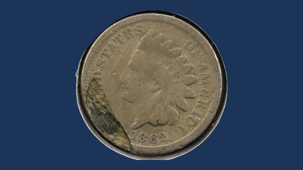 1862 Indian Cent: Lamination