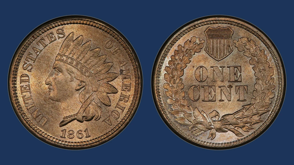 1861 Indian Head Penny: Repunched Date
