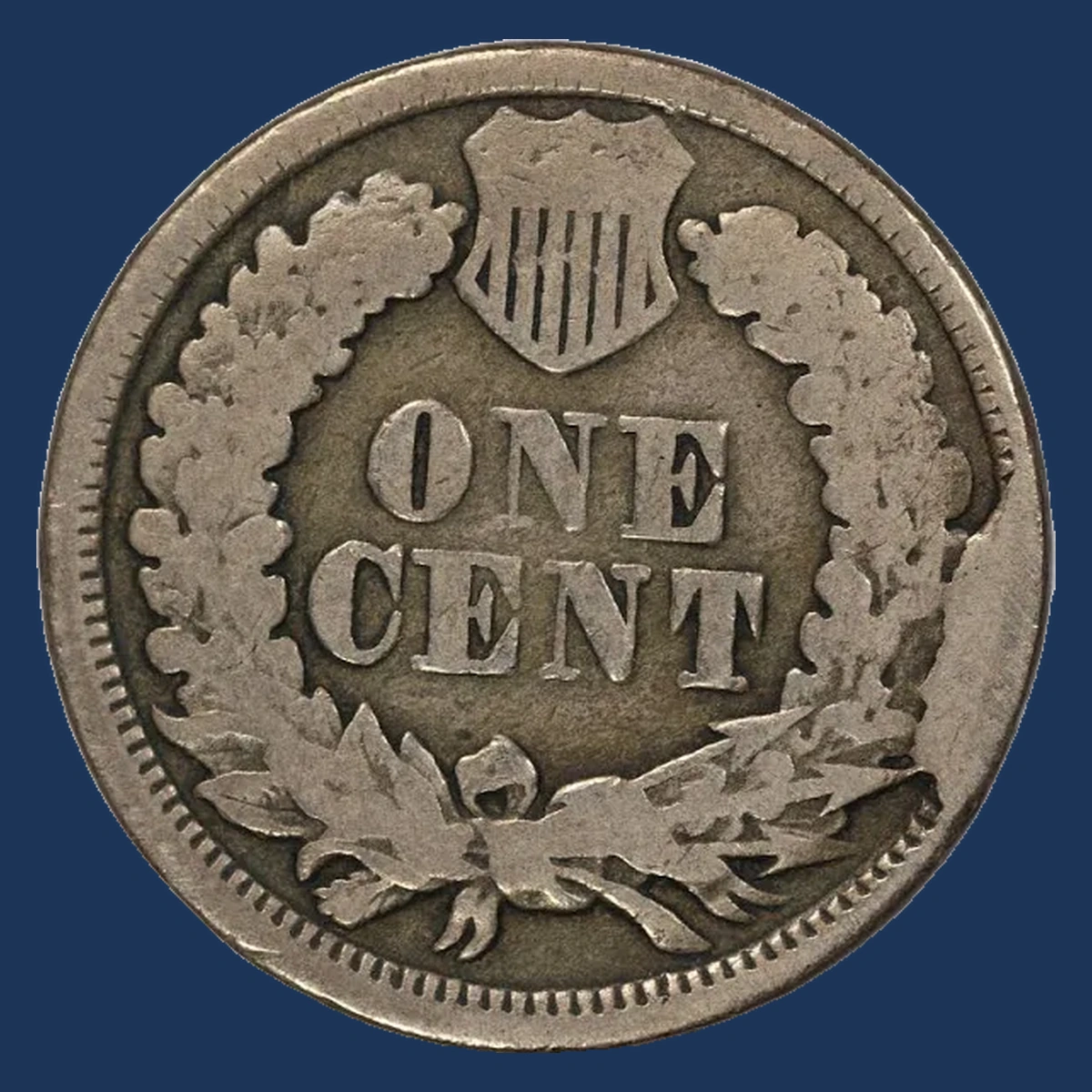 1861 Indian Head Penny: Die Break / Cud