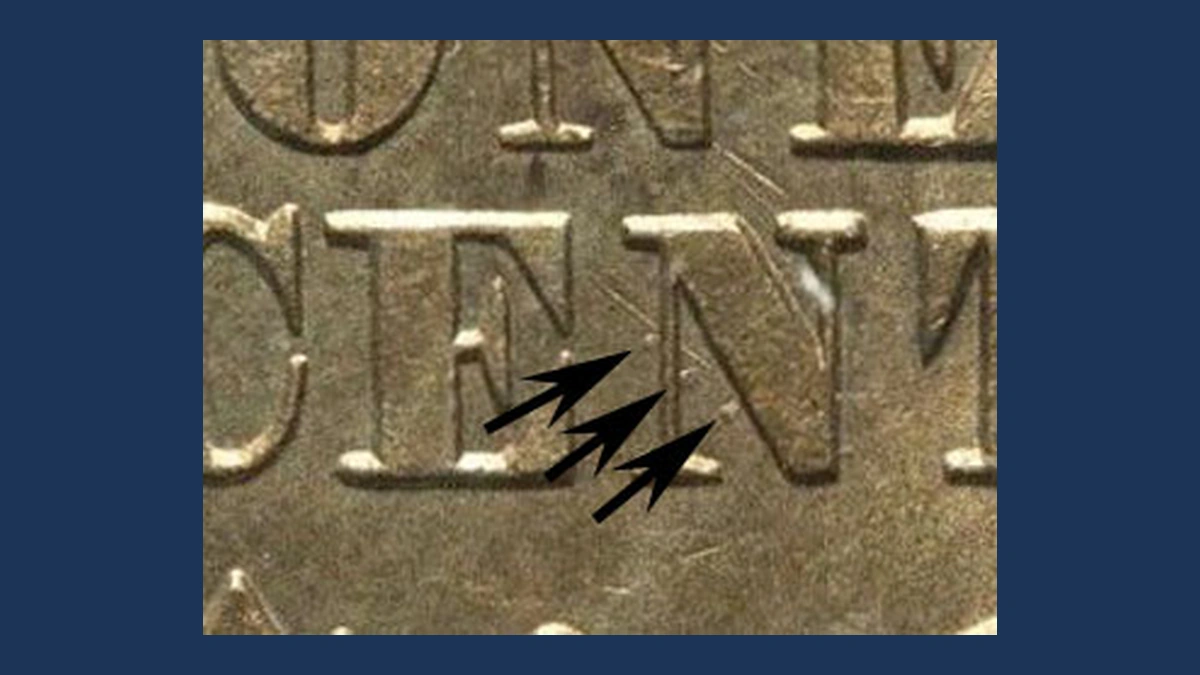 1860 Indian Head Penny: Clashed Dies