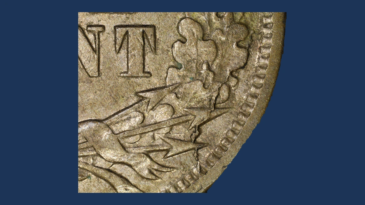 1860 Indian Head Penny: Die Crack