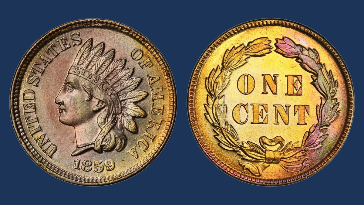 1859 Indian Head Penny: Repunched Date