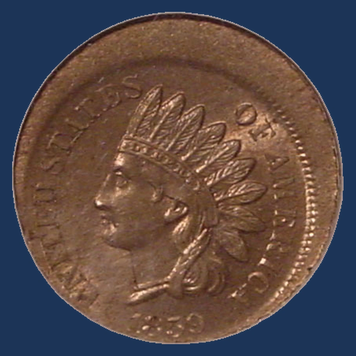 1859 Indian Head Penny: Off-Center Strike