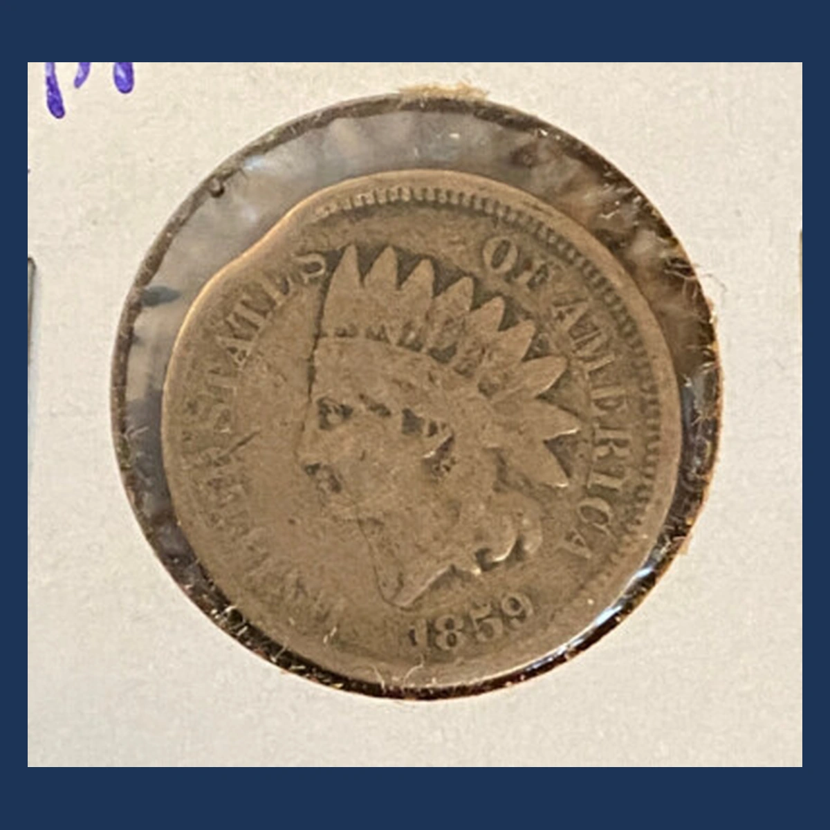 1859 Indian Head Penny: Clipped Planchet