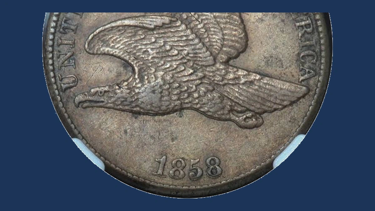 1858 Flying Eagle Cent: Doubled Die Obverse