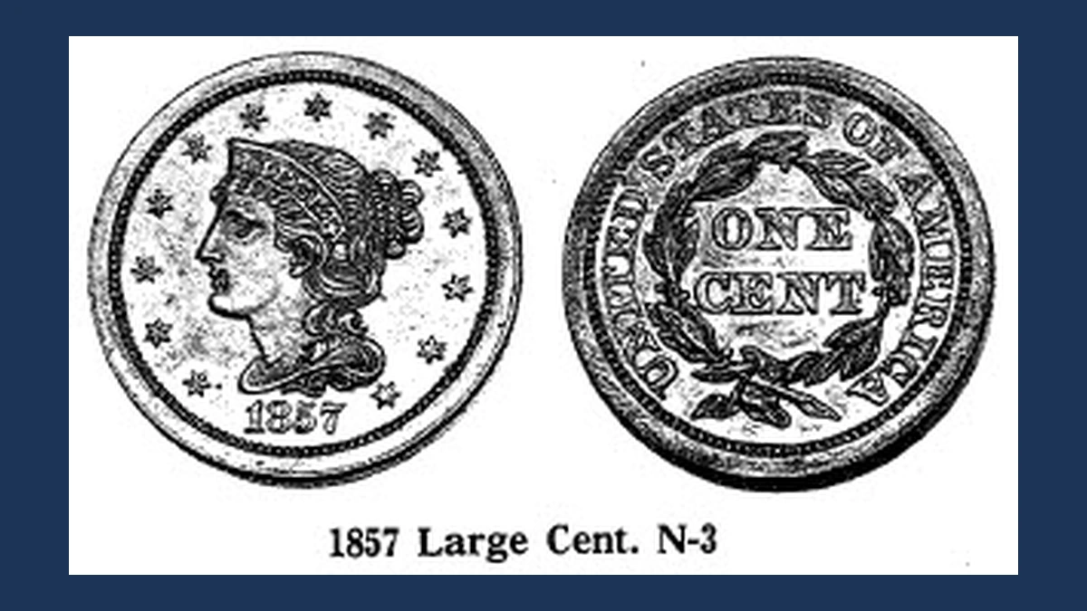 1857 Braided Hair Cent: Die Crack