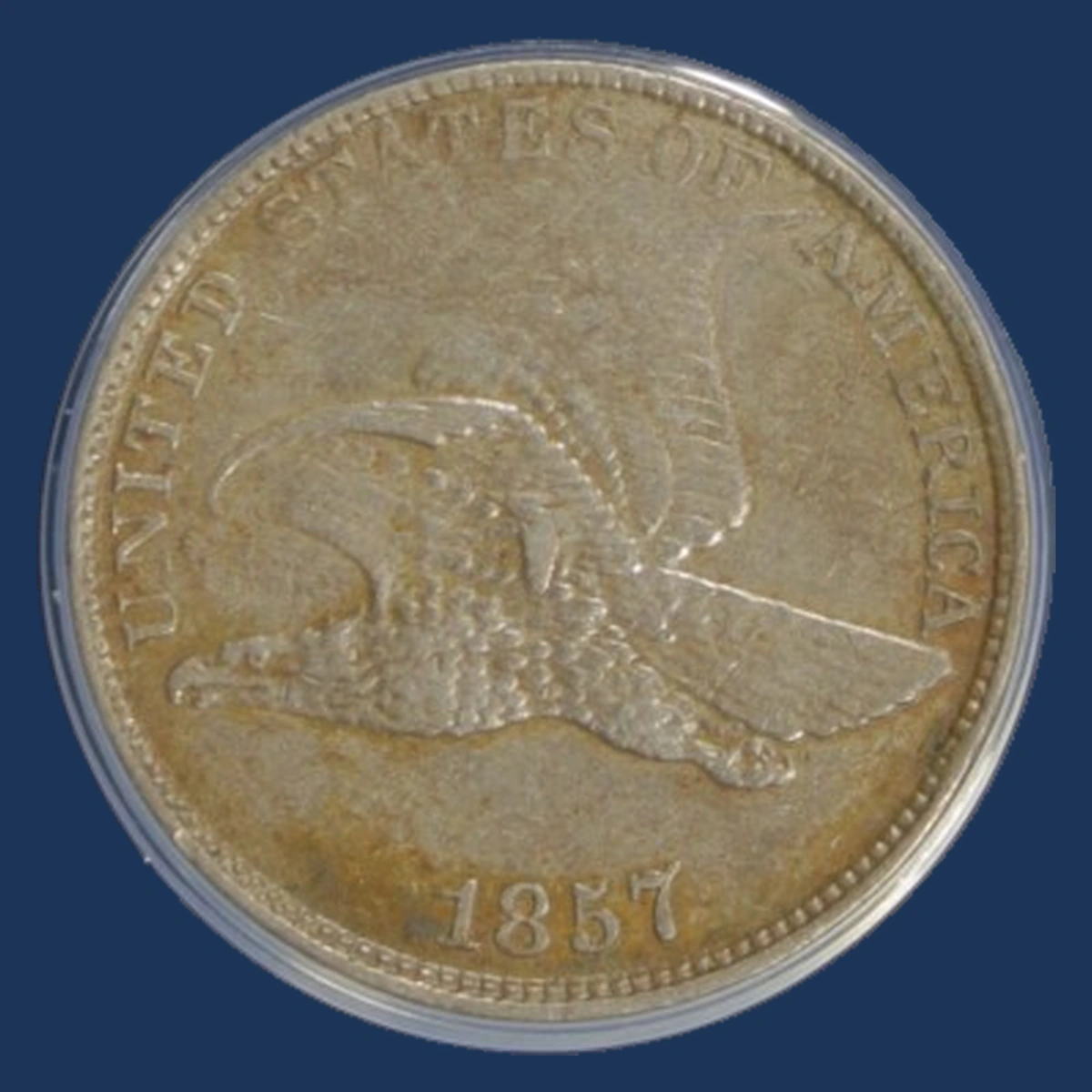 1857 Flying Eagle Cent: Die Break