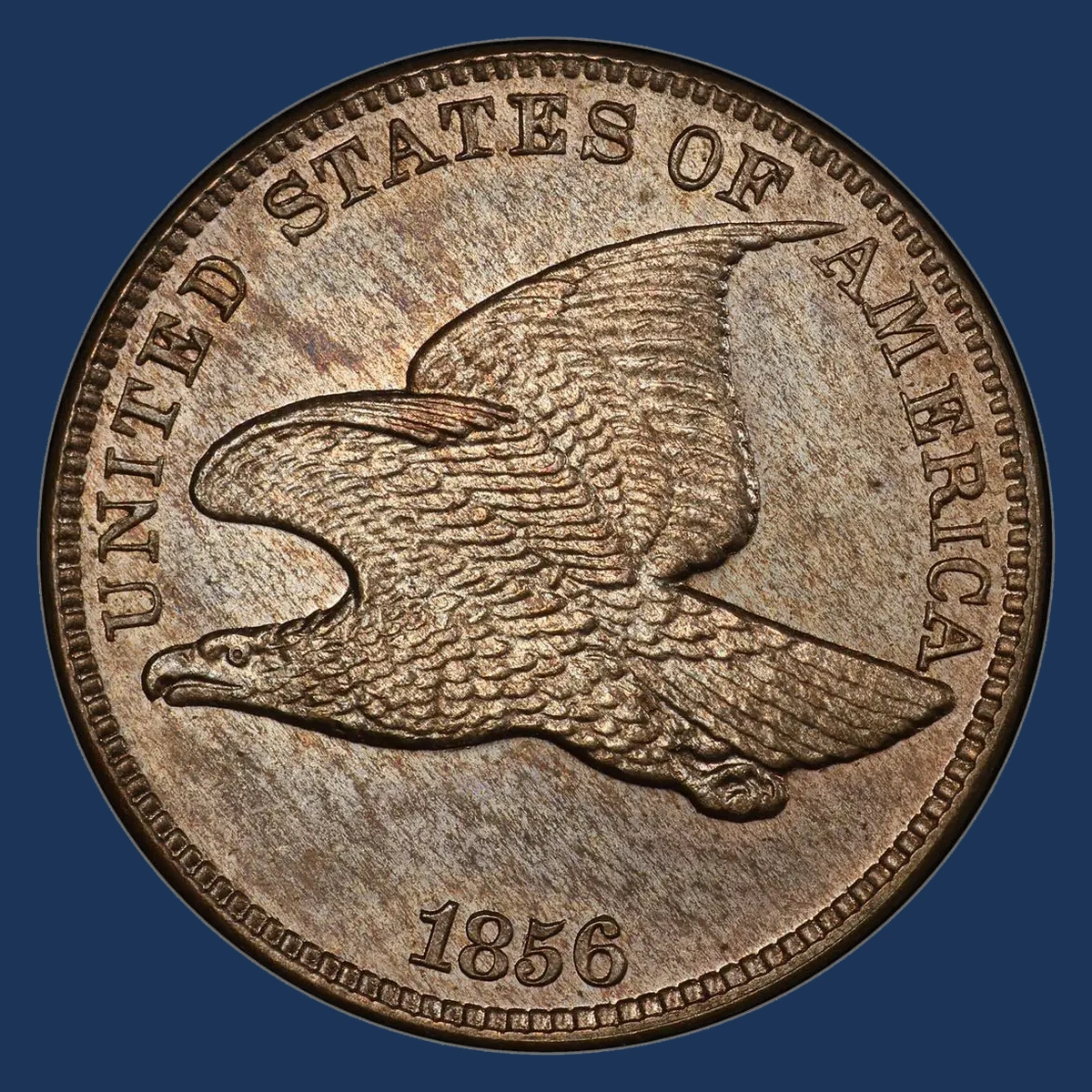 1856 Flying Eagle cent with a repunched 5 in the date