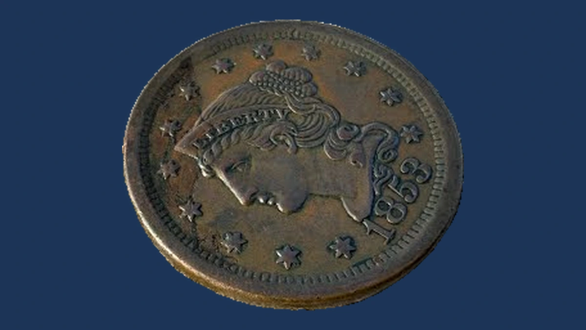 1853 Braided Hair Cent: Lamination / Split Planchet