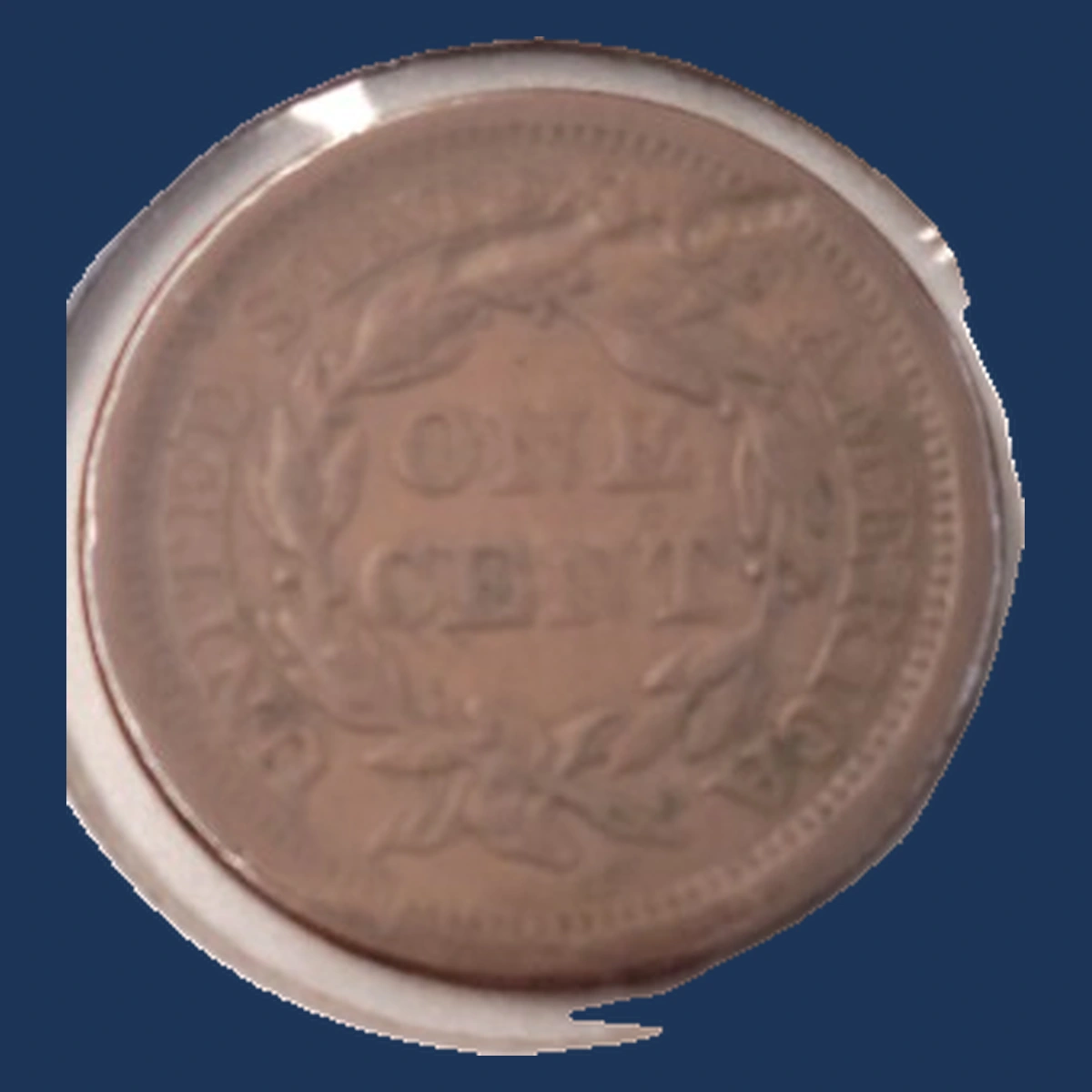 1853 Braided Hair Cent: Struck-Through Error